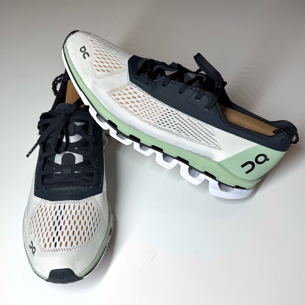 On Running Sneakers in White, Black, and Green